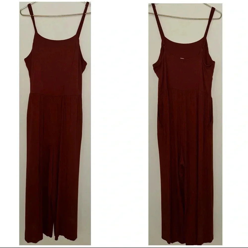 Old Navy Brown Knit Cami Wide Leg Jumpsuit Size L - Picture 3 of 7